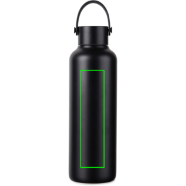 Standskizze: Druckverfahren Lasergravur auf Position „Artikel Rückseite“ – VINGA Baltimore Edelstahlflasche 600 ml (RCS, recycelt) – mit Logo veredelbar