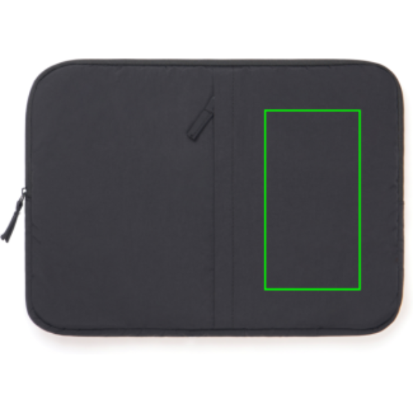Standskizze: Druckverfahren Siebdruck Transfer auf Position „Artikel Vorderseite rechts“ – KENTO URBAN Laptop-Sleeve 15,6" aus RCS-recyceltem Nylon mit Logo-Werbeanbringung