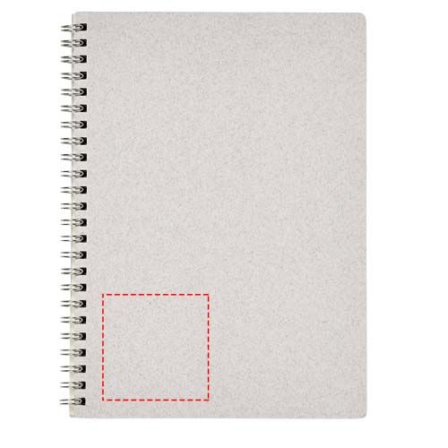 Standskizze: Druckverfahren Tampondruck auf Position „unten links“ – Bianco A5 Spiralnotizbuch