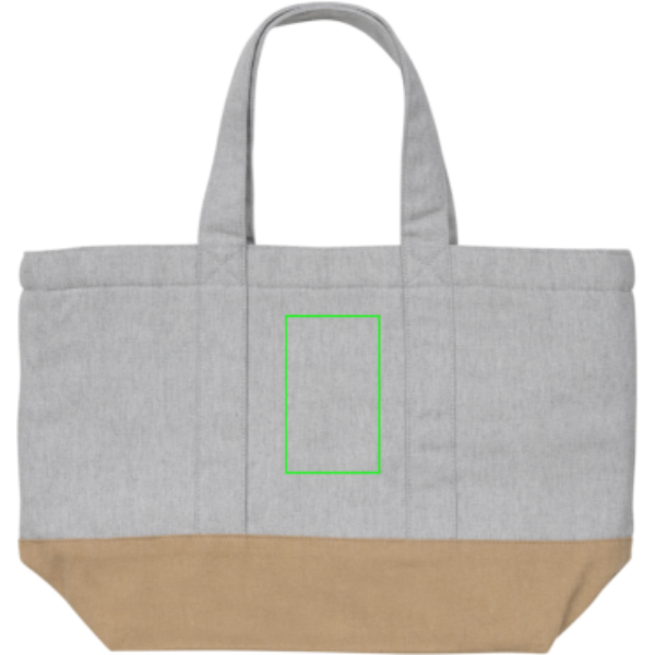 Standskizze: Druckverfahren Siebdruck Transfer auf Position „Artikel Rückseite Mitte (max. 60 x 100 mm)“ – XD Collection Impact Aware Kühltasche rCanvas, 8 Dosen, faltbar